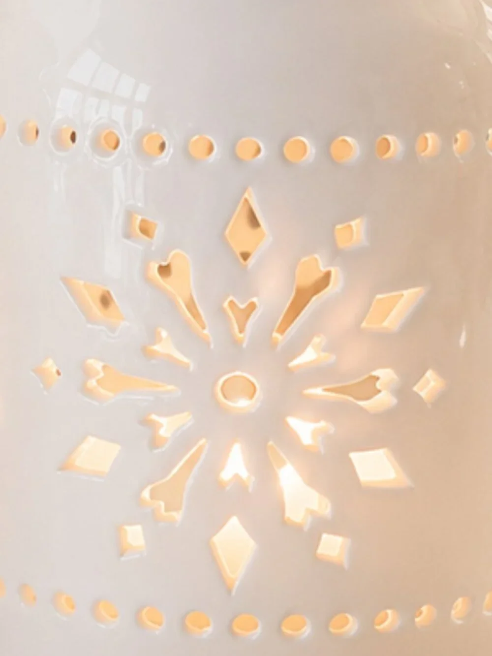 Set of 2 Charming Ivory Snowflake Cutout Luminiary Candleholders